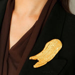 Golden Silver Oil Painting Artistic Brooch gembea jewelry