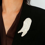 Golden Silver Oil Painting Artistic Brooch gembea jewelry