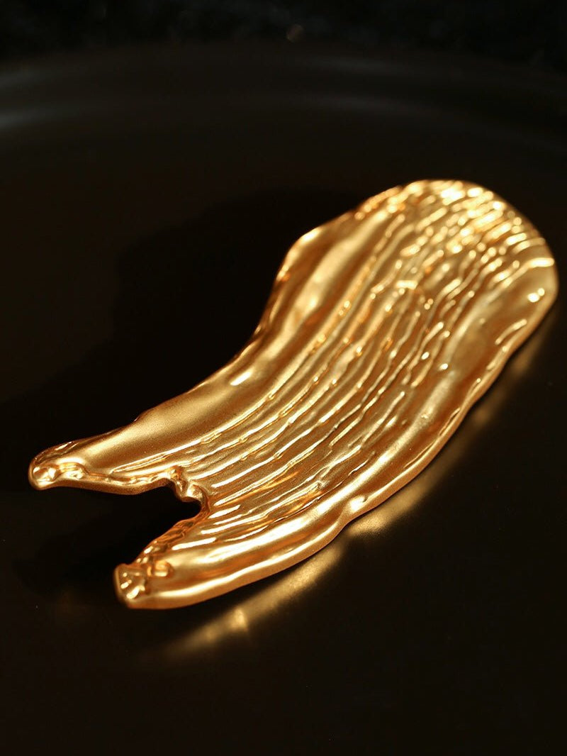 Golden Silver Oil Painting Artistic Brooch gembea jewelry