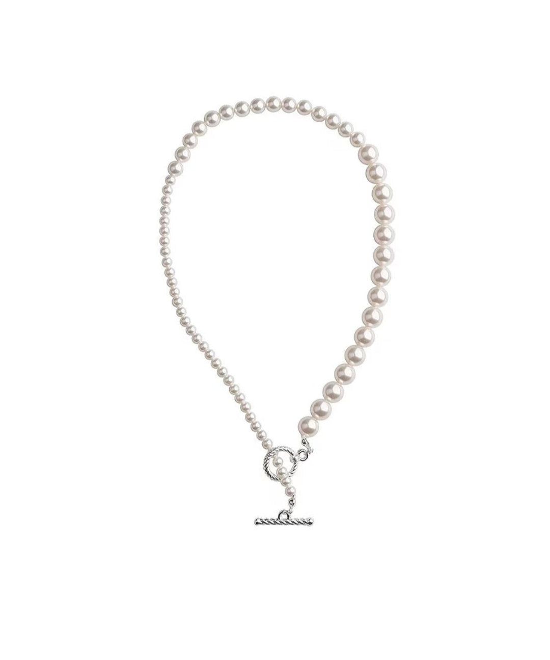 Gradient Artificial Pearl Collarbone Choker Necklace gembea jewelry