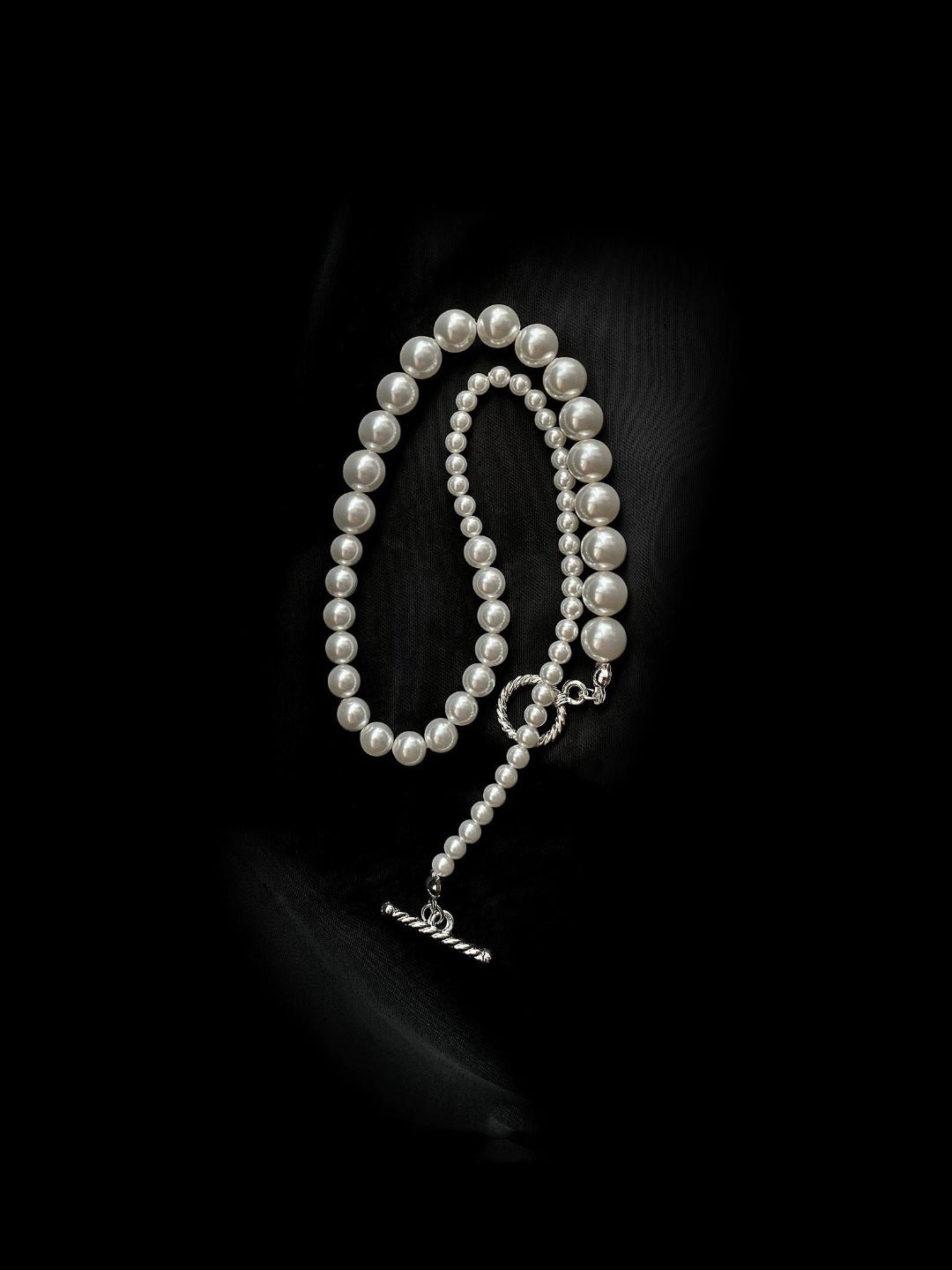 Gradient Artificial Pearl Collarbone Choker Necklace gembea jewelry