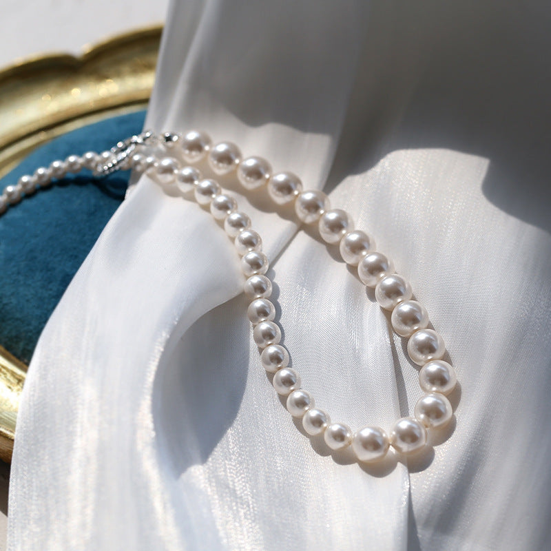 Gradient Artificial Pearl Collarbone Necklace-Gembea Jewelry