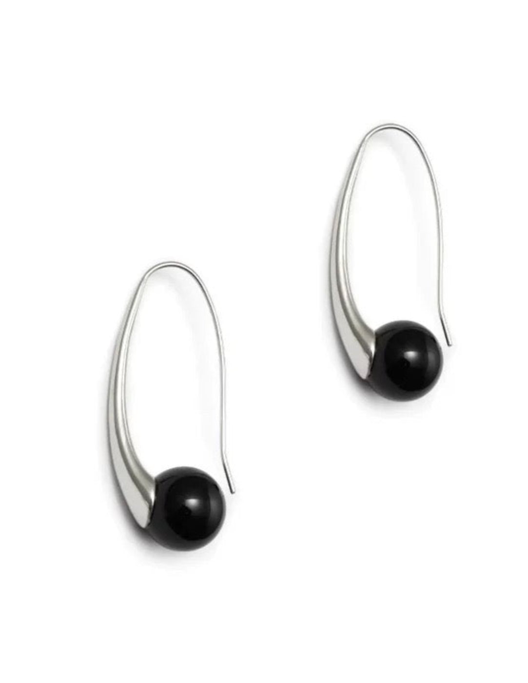 Gray Red Black Agate Stone Ear Hooks Earrings gembea jewelry