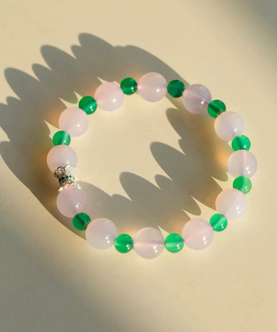 Green Agate Beaded Bracelet gembea jewelry