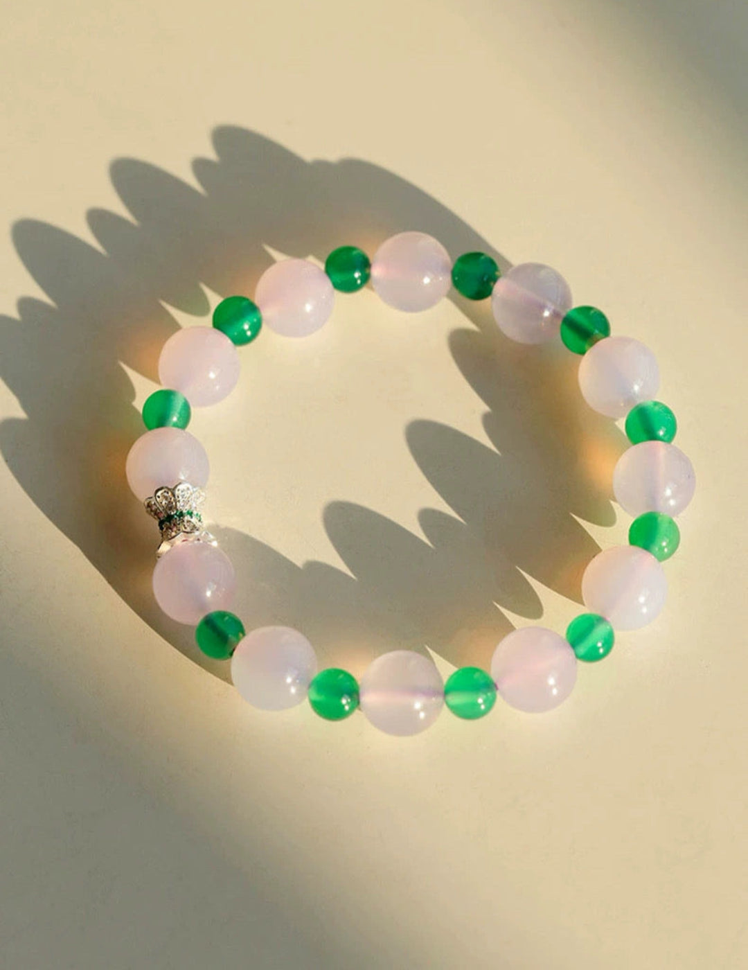 Green Agate Beaded Bracelet gembea jewelry