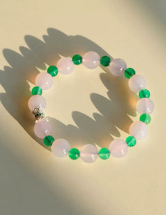 Green Agate Beaded Bracelet gembea jewelry