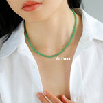 Green Agate Beaded Necklace 3mm/6mm/8mm/10mm/12mm-Gembea jewelry