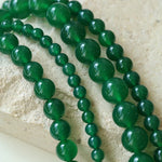 Green Agate Beaded Necklace 3mm/6mm/8mm/10mm/12mm-Gembea jewelry