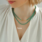Green Agate Beaded Necklace 3mm/6mm/8mm/10mm/12mm-Gembea jewelry