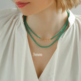 Green Agate Beaded Necklace 3mm/6mm/8mm/10mm/12mm-Gembea jewelry