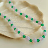 Green Agate Beaded Necklace gembea jewelry