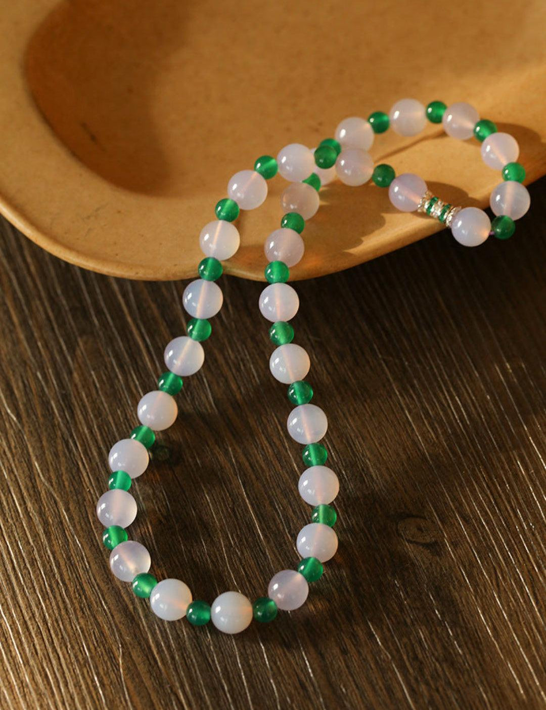Spring Heartbeat Green Agate Necklace - Gembea Jewelry