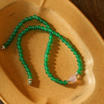 Spring Heartbeat Green Agate Necklace - Gembea Jewelry