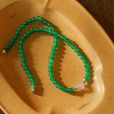 Spring Heartbeat Green Agate Necklace - Gembea Jewelry