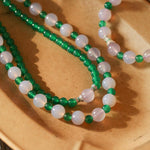 Spring Heartbeat Green Agate Necklace - Gembea Jewelry
