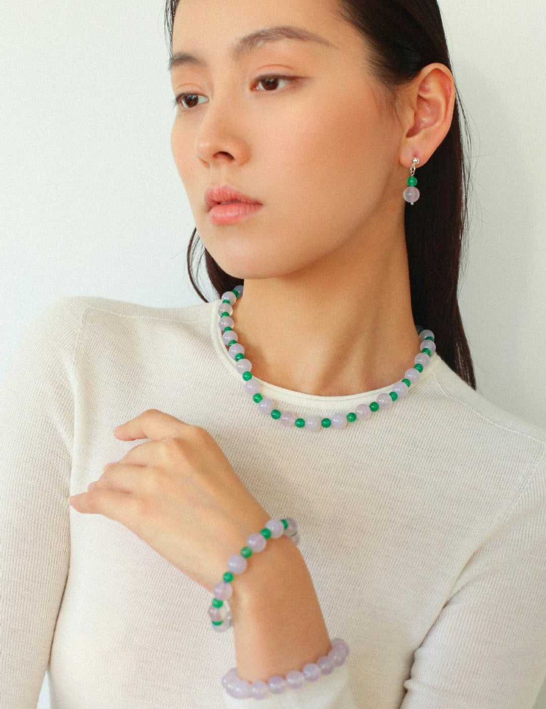 Spring Heartbeat Green Agate Necklace - Gembea Jewelry