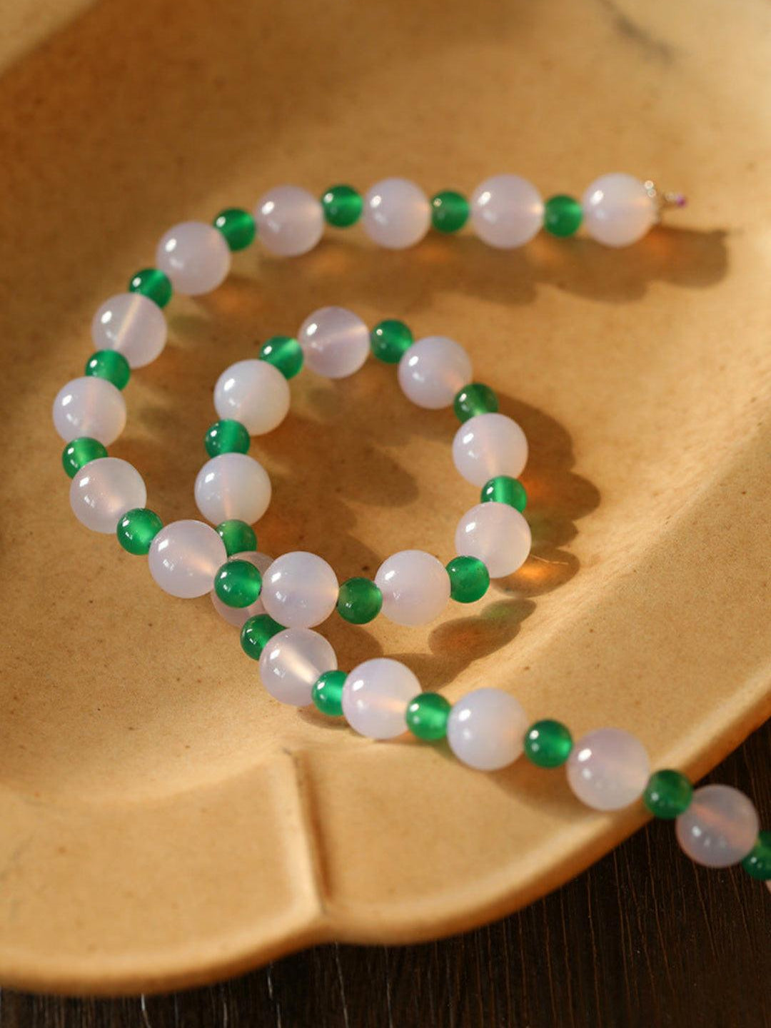 Spring Heartbeat Green Agate Necklace - Gembea Jewelry