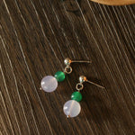 Spring Heartbeat Green Agate Earrings - Gembea Jewelry