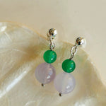Green Agate Drop Earrings gembea jewelry