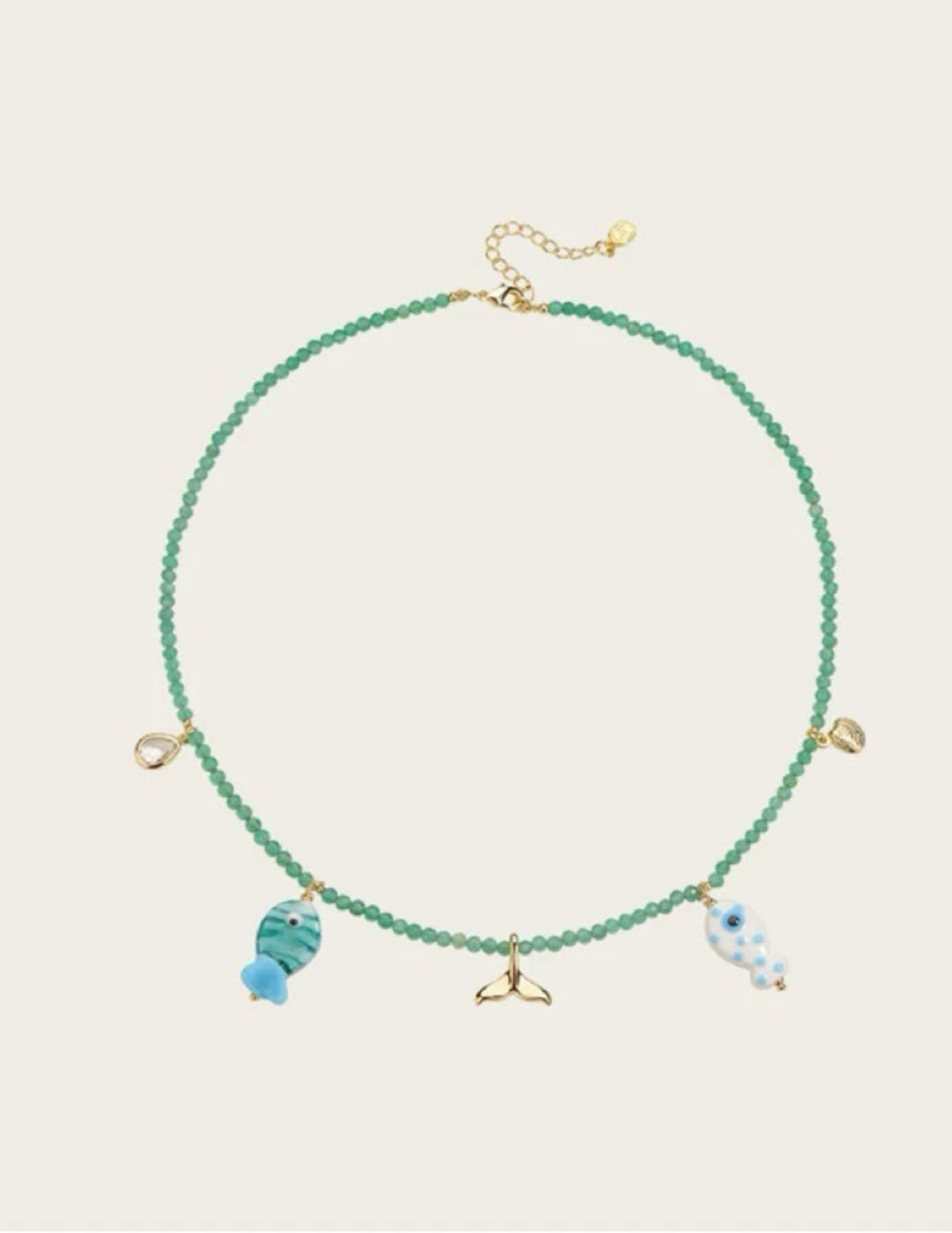 Green Agate Glass Sea Animal Necklace gembea jewelry