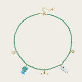 Green Agate Glass Sea Animal Necklace gembea jewelry