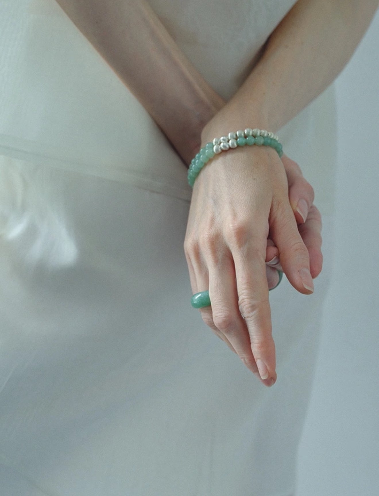 Green Eastern Jade Bead Bracelet gembea jewelry