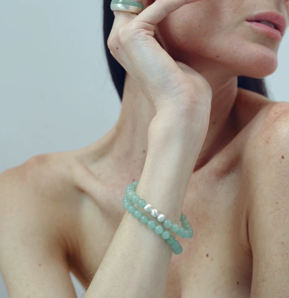 Green Eastern Jade Bead Bracelet gembea jewelry