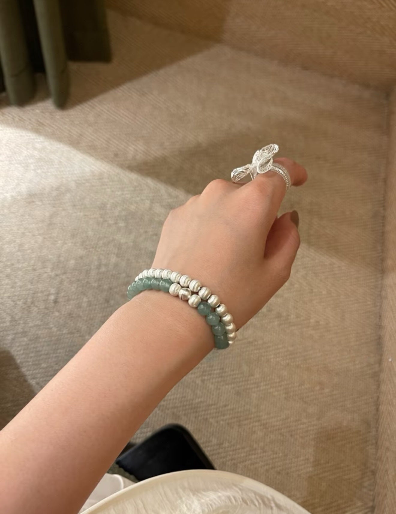 Green Eastern Jade Bead Bracelet gembea jewelry