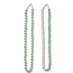 Green Eastern Jade Silver Bead Necklace gembea jewelry