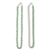Green Eastern Jade Silver Bead Necklace gembea jewelry