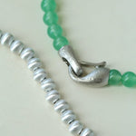 Green Eastern Jade Silver Bead Necklace gembea jewelry