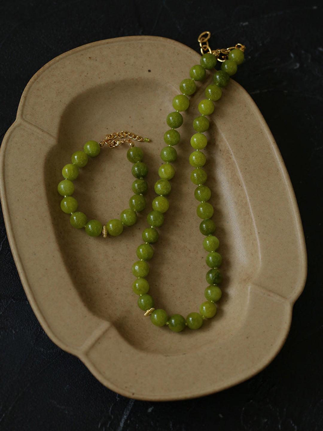 Green Grape Gemstone Beaded Bracelet - Gembea Jewelry