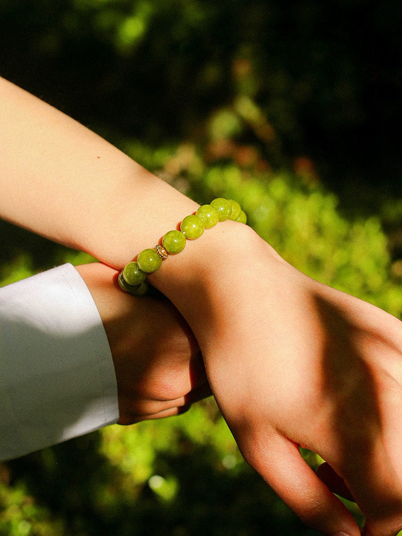 Green Grape Gemstone Beaded Bracelet gembea jewelry