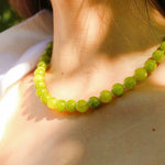Green Grape Gemstone Beaded Necklace gembea jewelry