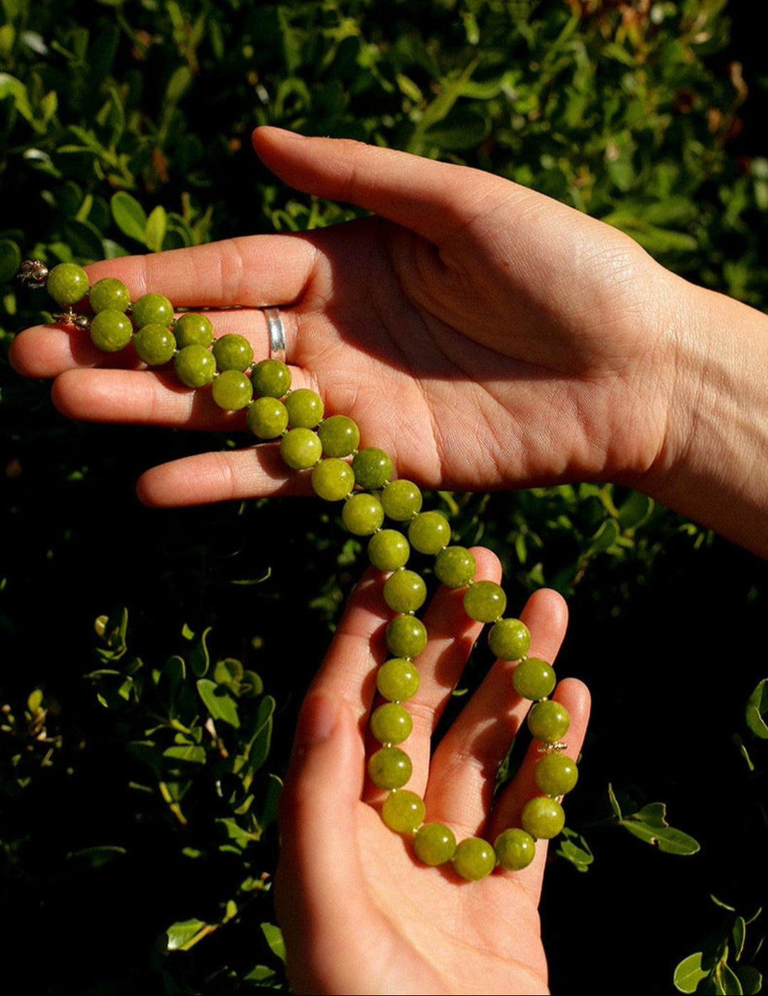 Green Grape Gemstone Beaded Necklace gembea jewelry