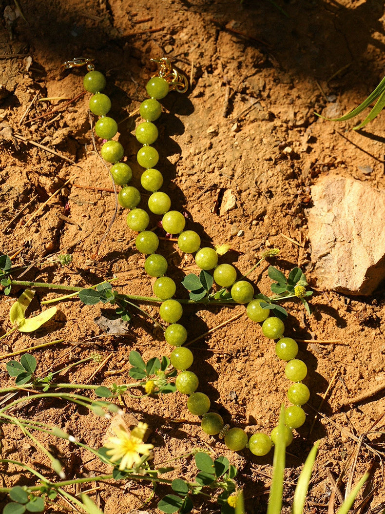 Green Grape Gemstone Beaded Necklace gembea jewelry