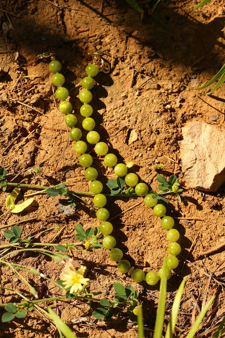 Green Grape Gemstone Beaded Necklace gembea jewelry