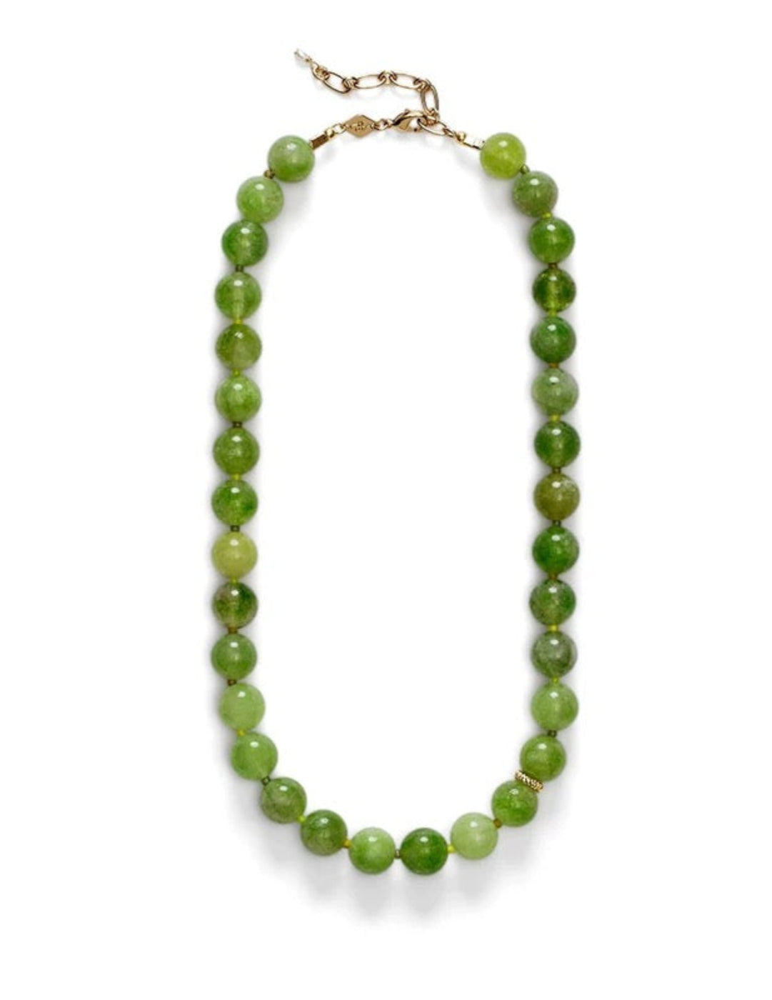 Green Grape Gemstone Beaded Necklace gembea jewelry