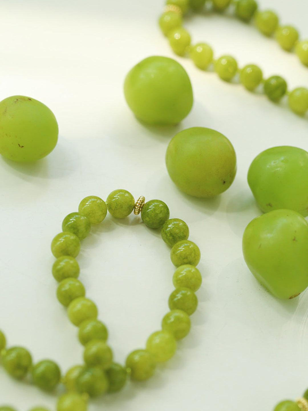 Green Grape Gemstone Beaded Necklace - Gembea Jewelry