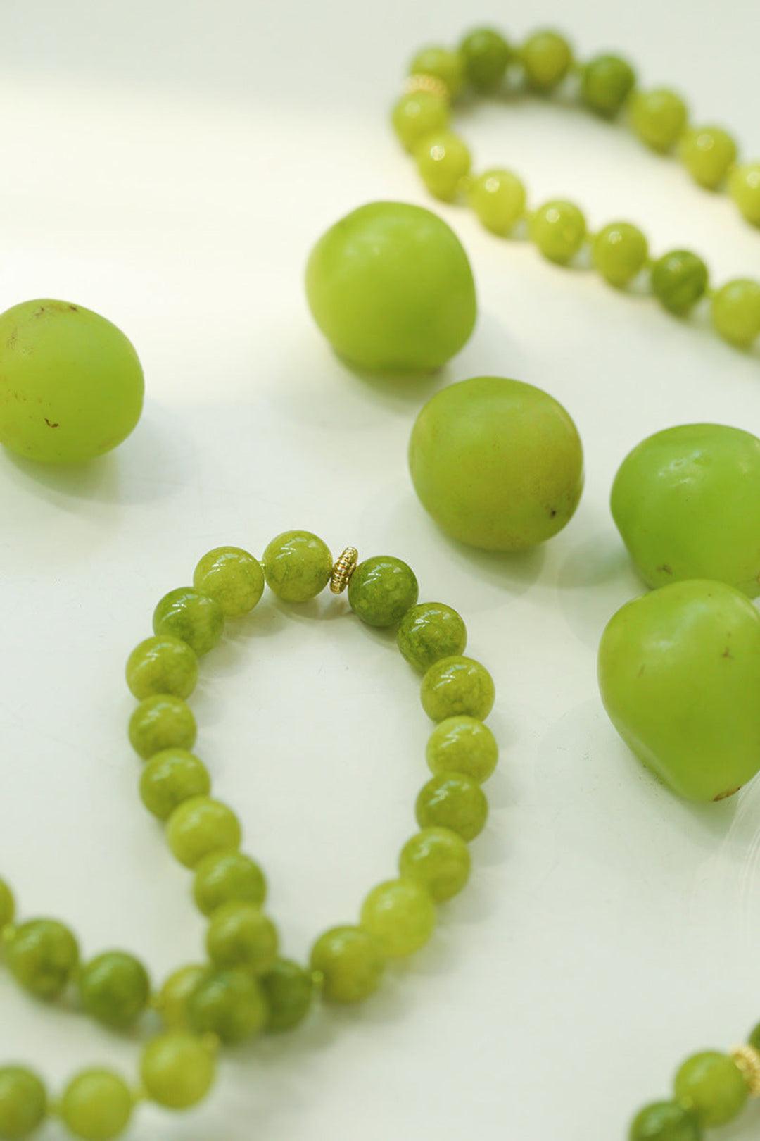 Green Grape Gemstone Beaded Necklace - Gembea Jewelry