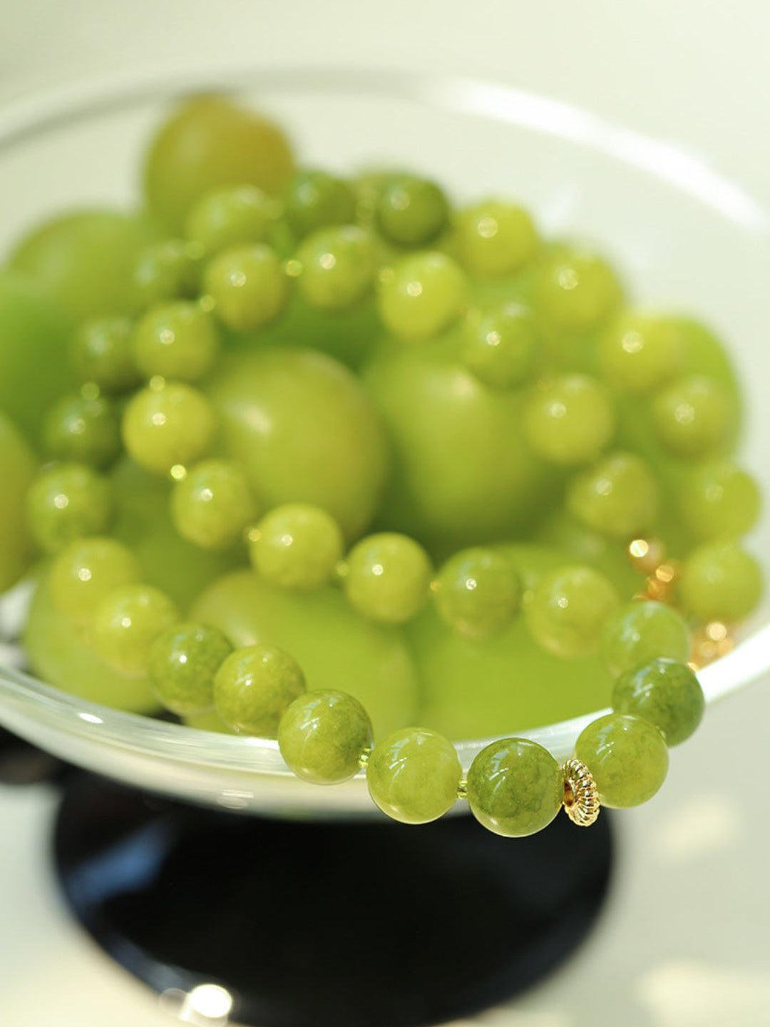 Green Grape Gemstone Beaded Necklace - Gembea Jewelry