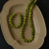 Green Grape Gemstone Beaded Necklace - Gembea Jewelry