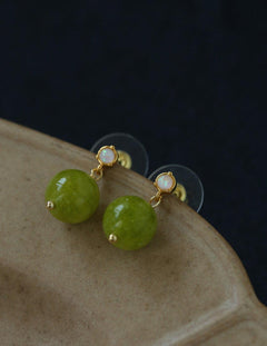 Green Grape Gemstone Earrings - Gembea Jewelry