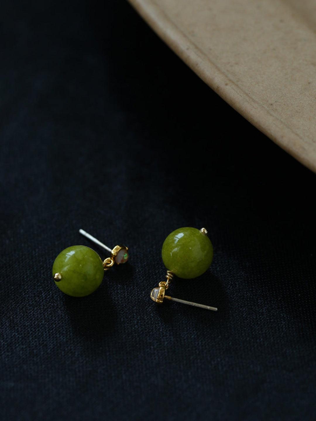 Green Grape Gemstone Earrings - Gembea Jewelry