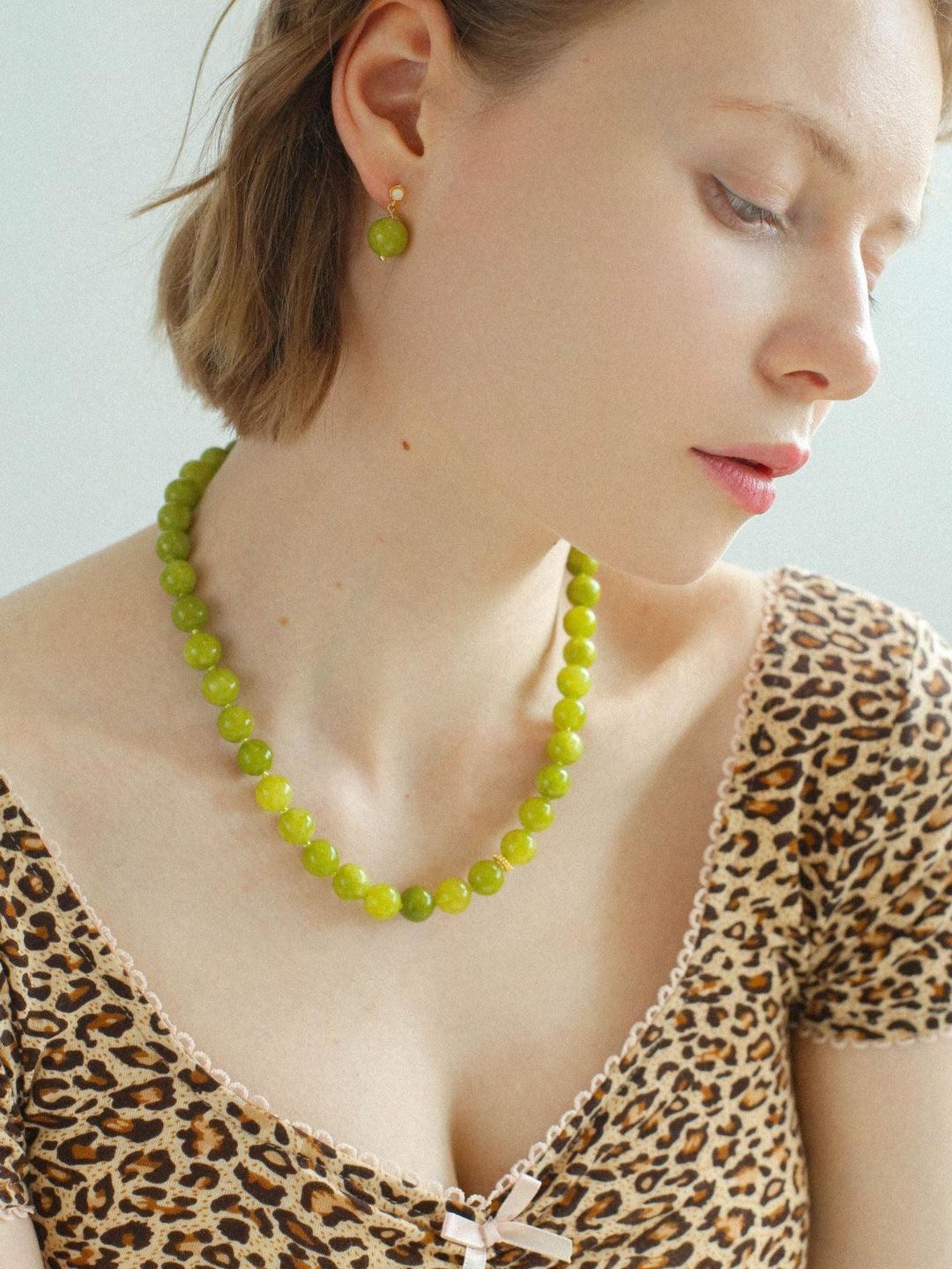 Green Grape Gemstone Earrings - Gembea Jewelry