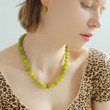 Green Grape Gemstone Earrings - Gembea Jewelry