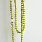 Green Grape Stone Beaded Long Necklace 8mm-Gembea Jewelry