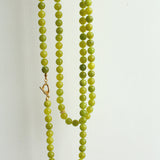 Green Grape Stone Beaded Long Necklace 8mm-Gembea Jewelry