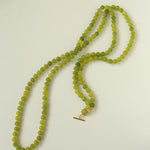 Green Grape Stone Beaded Long Necklace 8mm-Gembea Jewelry
