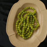 Green Grape Stone Beaded Long Necklace 8mm-Gembea Jewelry